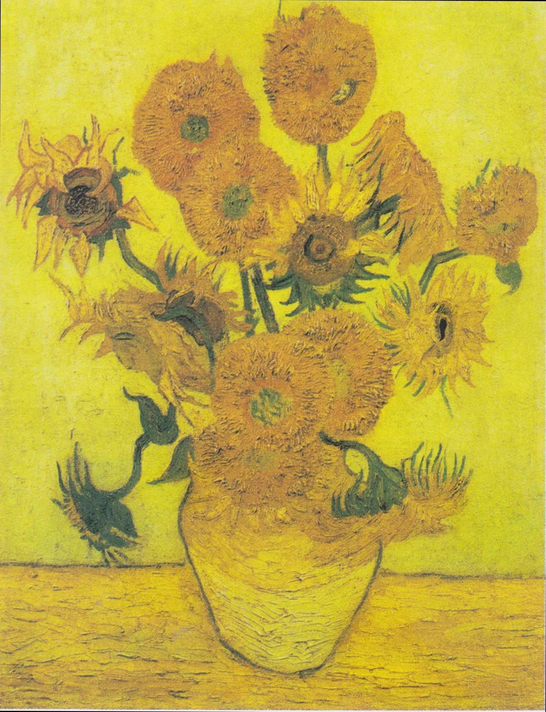 Nature morte : Vase avec quinze tournesols - Vincent van Gogh image 1 copie de tableau peinte à la main