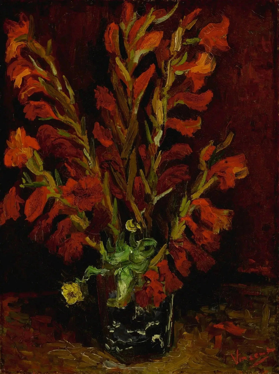 静物画：グラジオラスの花瓶 - ヴィンセント・ヴァン・ゴッホ