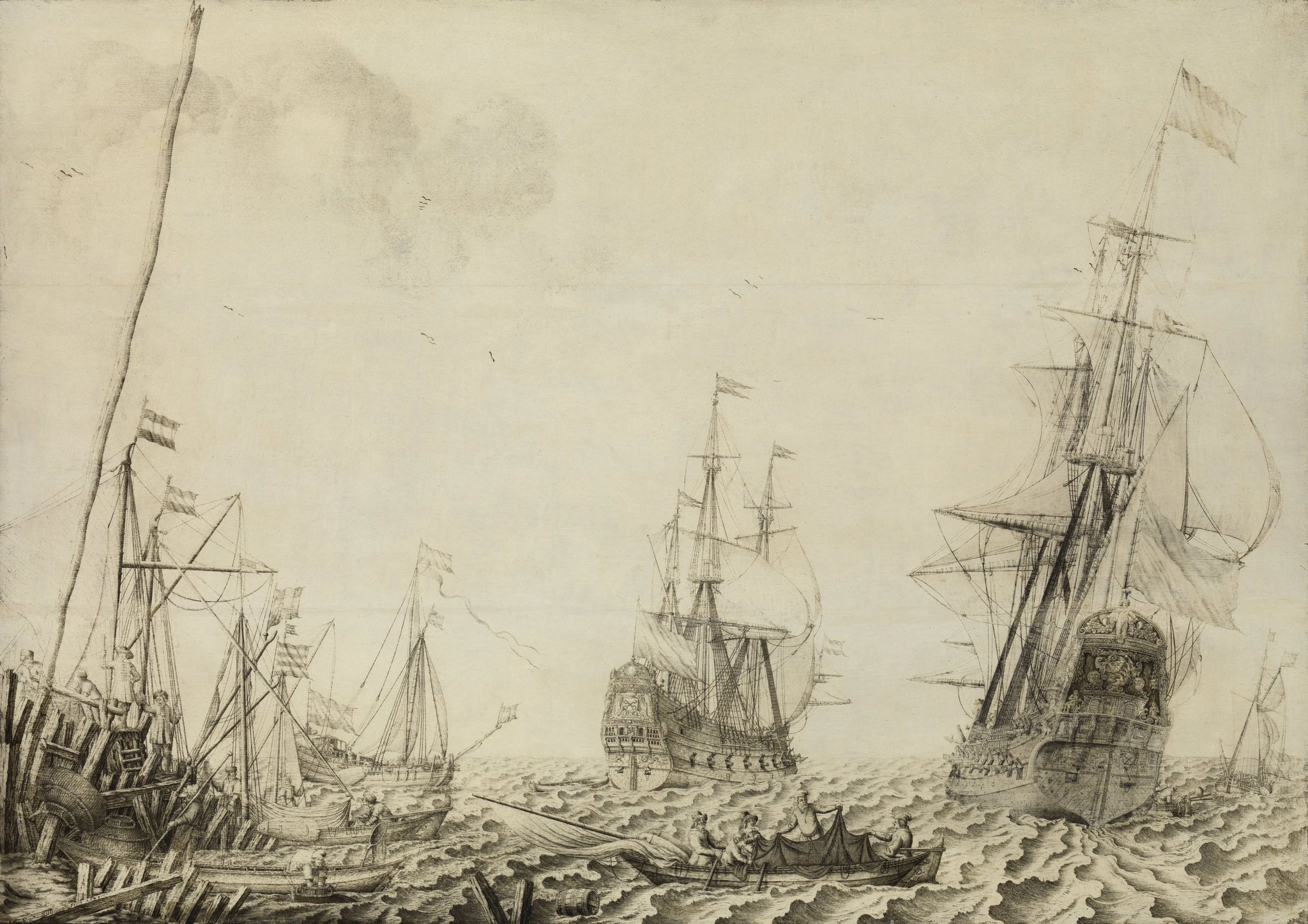 Navires dans un port - Experiens Sillemans