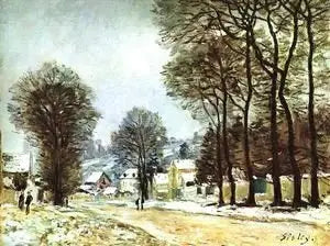 ルヴシエンヌの雪 - アルフレッド・シスレー