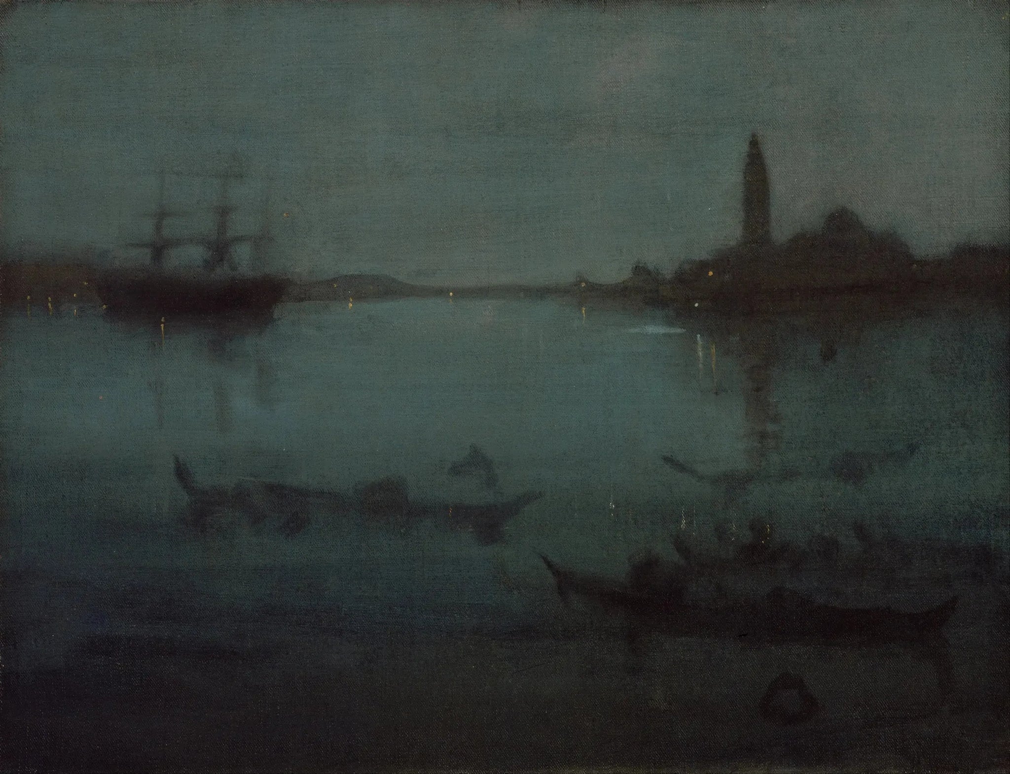 Nocturne en bleu et argent : La lagune, Venise - James Abbott McNeill Whistler image 1 reproduction artisanale de tableau