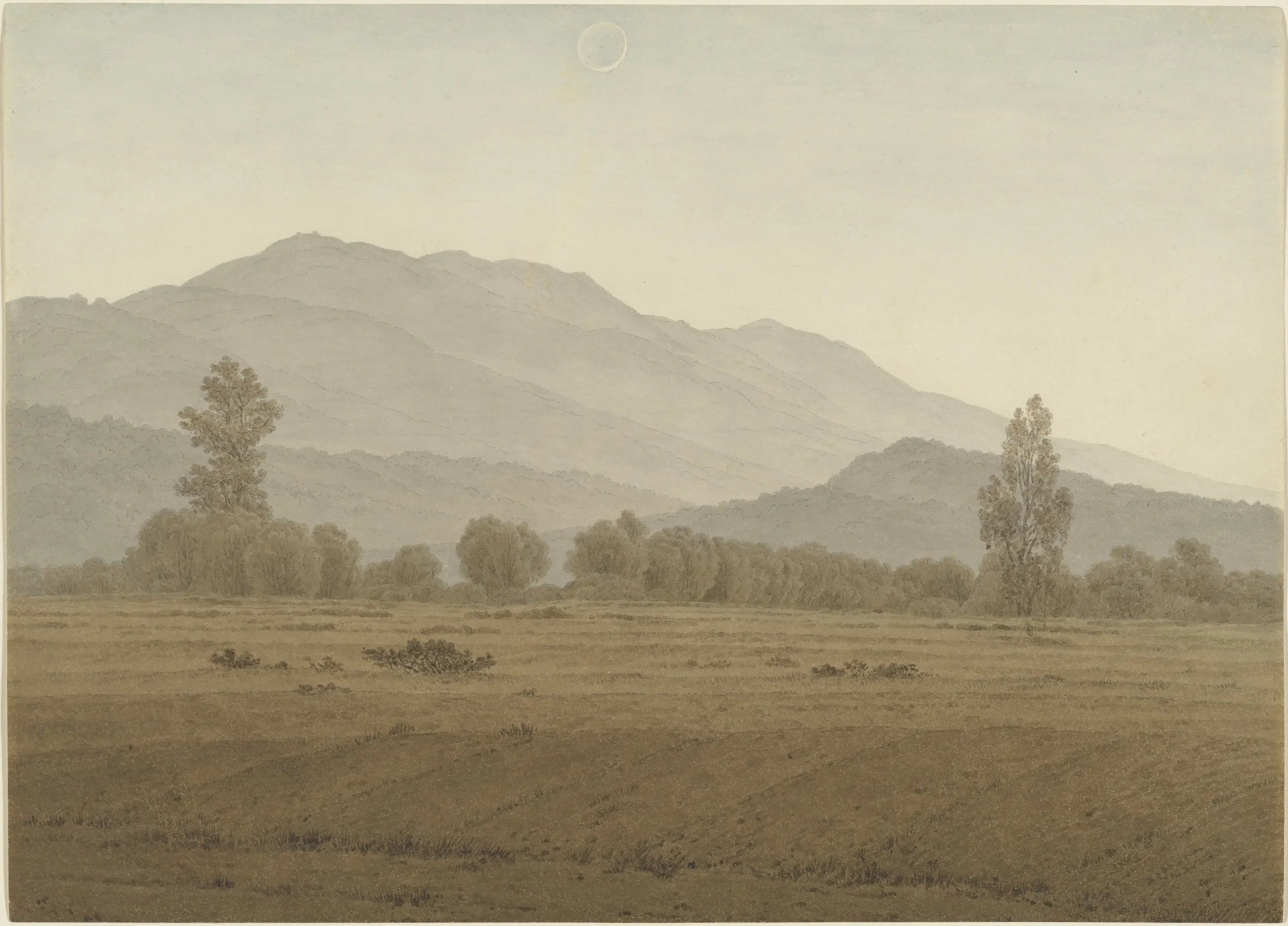Nouvelle Lune au-dessus des Monts des Géants - Caspar David Friedrich image 1 reproduction artisanale de tableau
