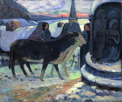 Reproduction du tableau « Nuit de Noël, La bénédiction des bœufs - Paul Gauguin » par Alpha Reproduction en peinture à l’huile