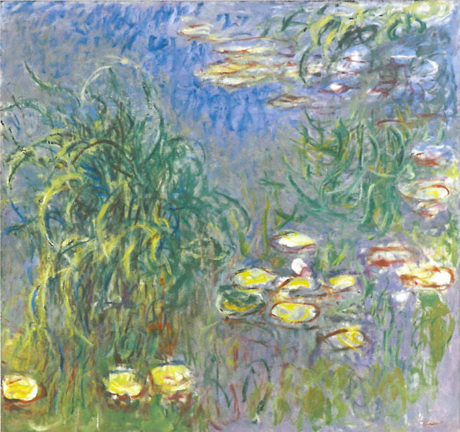 睡蓮、草の花束 - クロード・モネ