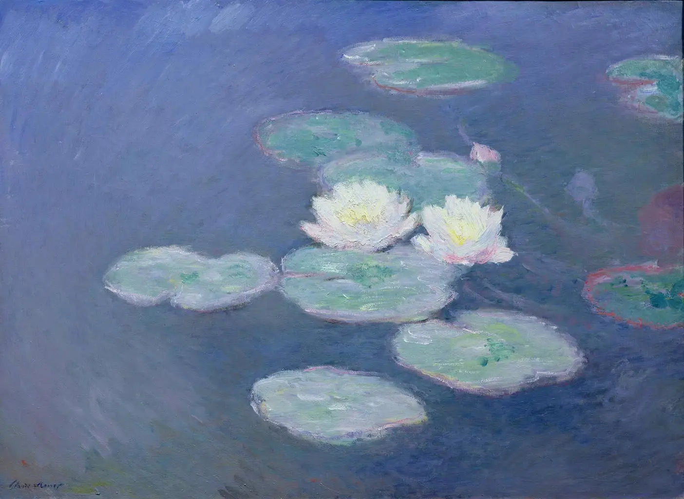Nymphéas, effet du soir - Claude Monet image 1 copie peinte à la main à l’huile