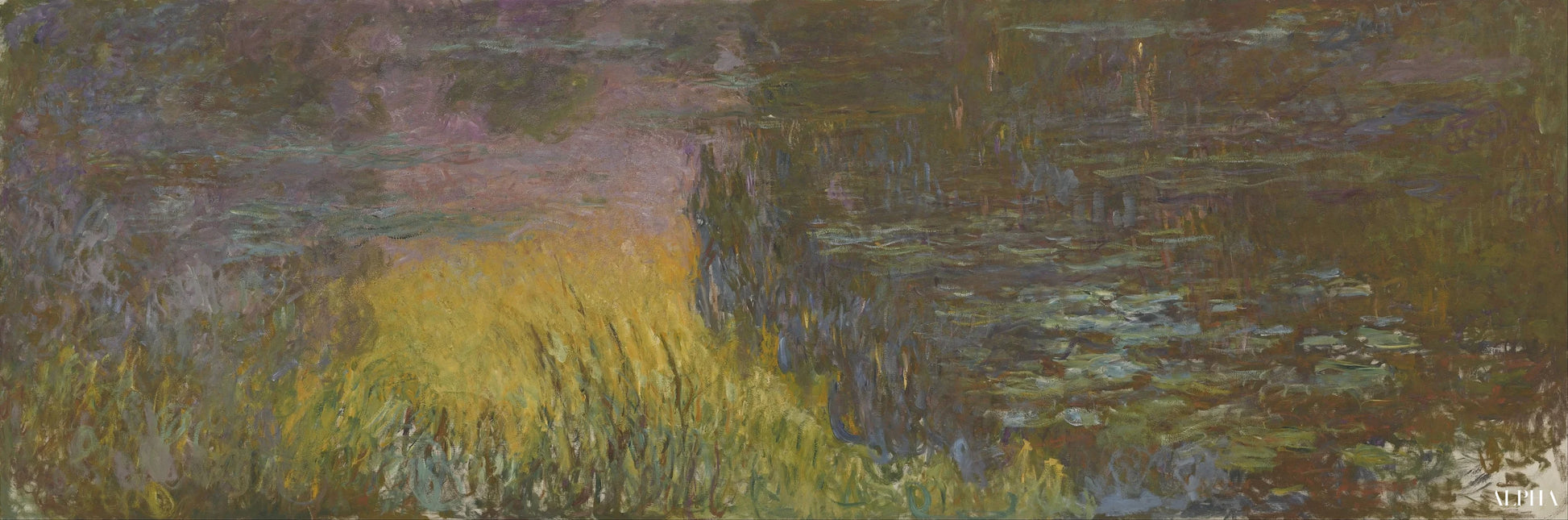 Nymphéas, Soleil couchant - Claude Monet - Reproductions de tableaux et peintures haut de gamme