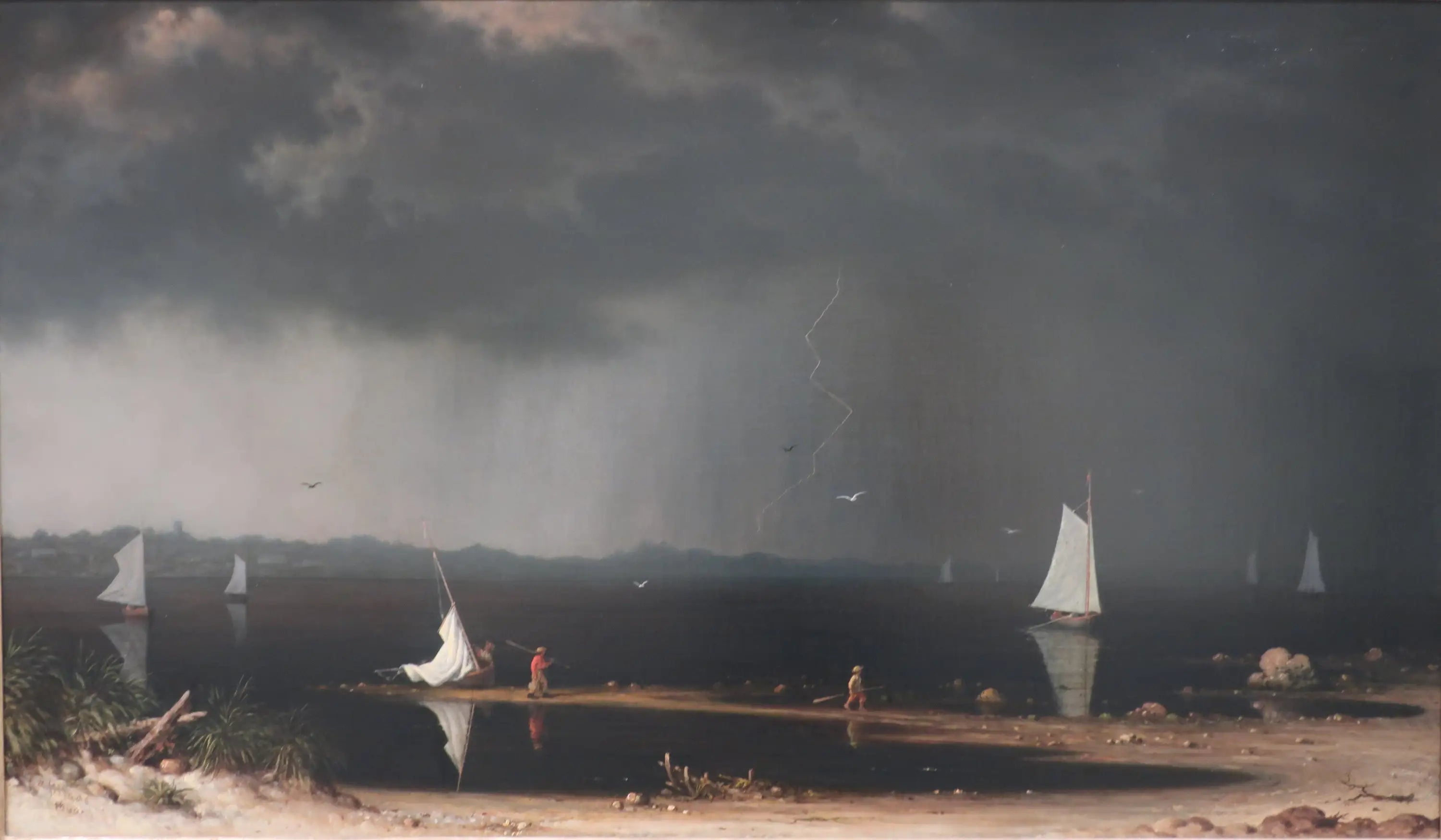 Orage sur la baie de Narragansett - Martin Johnson Heade image 1 reproduction de peinture à l’huile