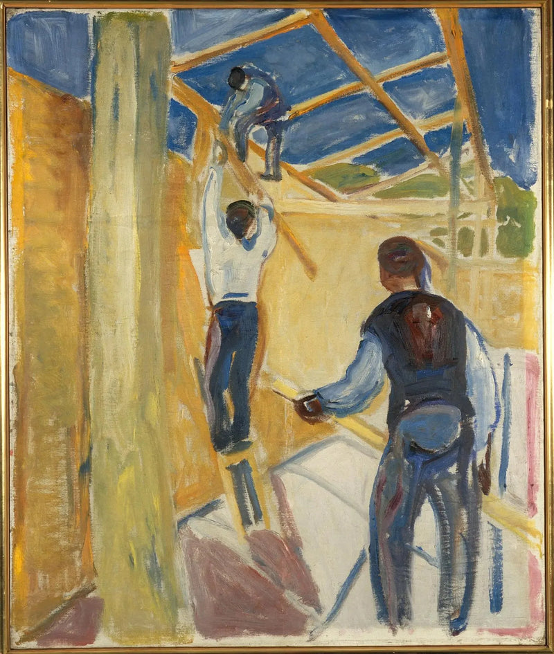 スタジオの建設労働者 - エドヴァルド・ムンク