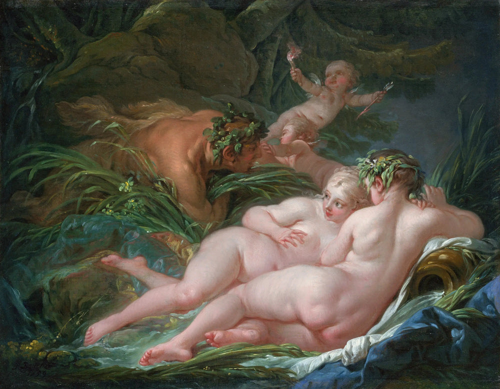 Pan et Syrinx - François Boucher image 1 copie peinte à la main à l’huile