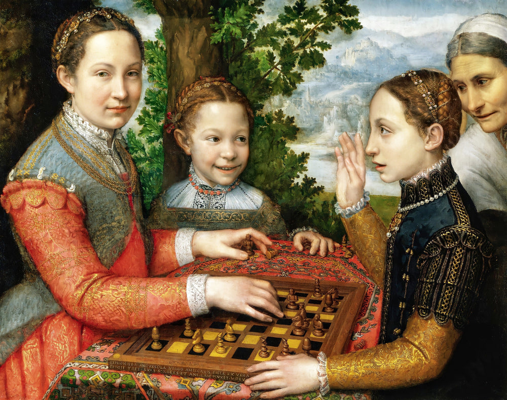 Partie d'échecs - Sofonisba Anguissola image 1 copie peinte à la main à l’huile