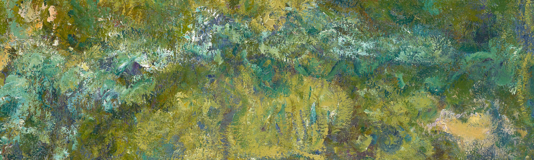 Détail de l’arche et de la glycine dans La Passerelle sur le bassin aux nymphéas W1916