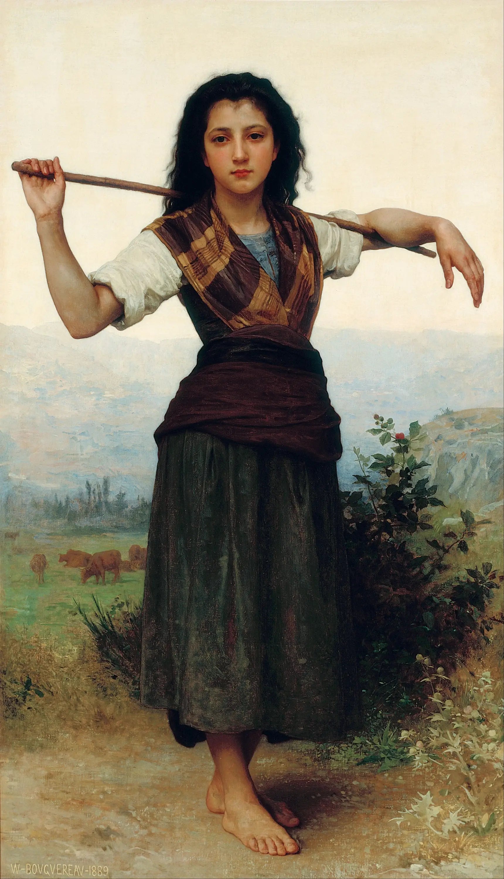Pastourelle - Bouguereau image 1 copie peinte à la main à l’huile