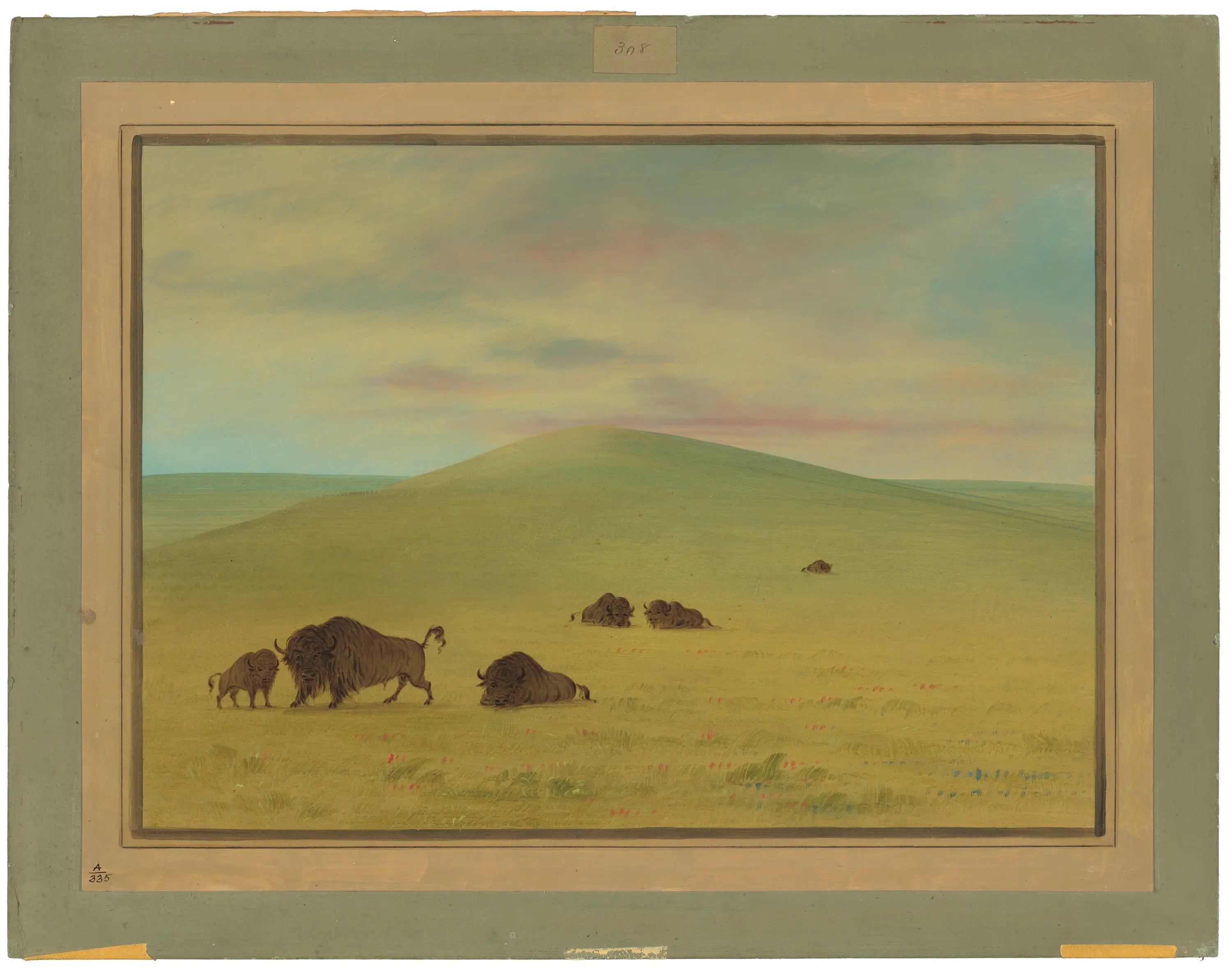 Pâturage américain - Prairies de la Platte - George Catlin image 1 reproduction de peinture à l’huile
