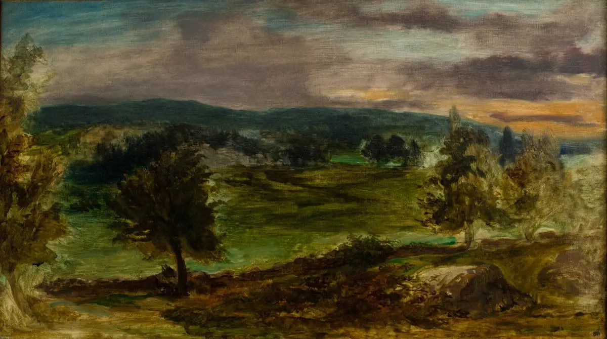 Paysage à Champrosay - Eugène Delacroix image 1 copie de tableau peinte à la main