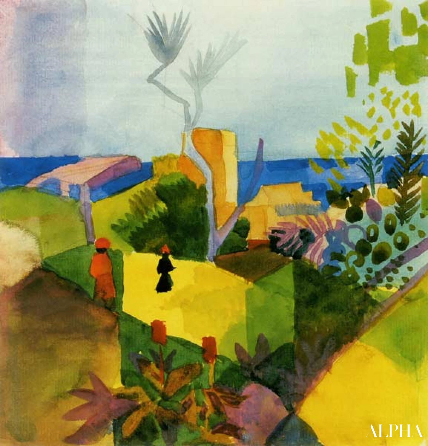 Paysage à la mer - August Macke - Reproductions de tableaux et peintures haut de gamme