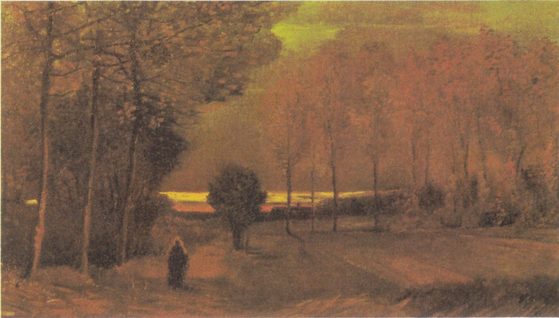 黄昏の秋の風景 - Vincent van Gogh