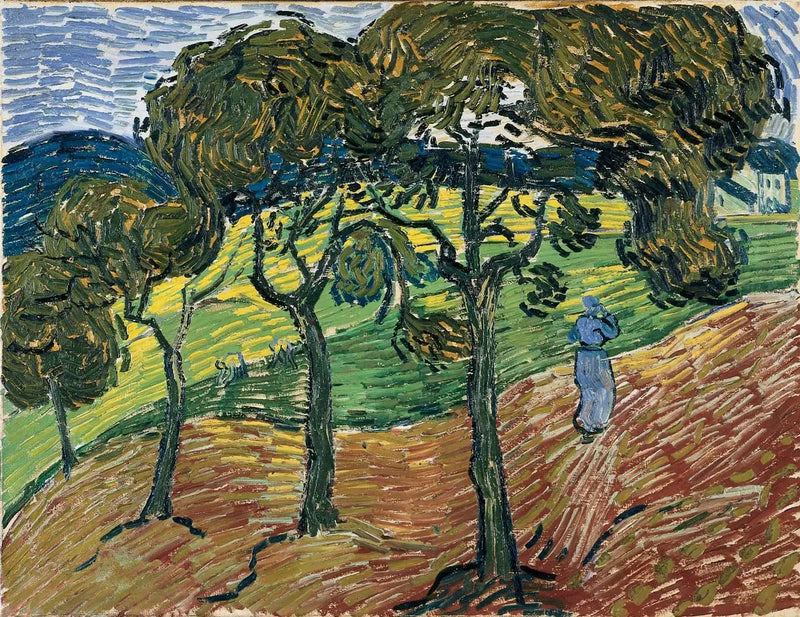 木々と人物のある風景 - Vincent van Gogh