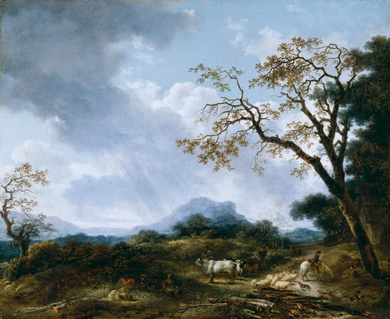 一時的なにわか雨の風景画 - ジャン・オノレ・フラゴナール