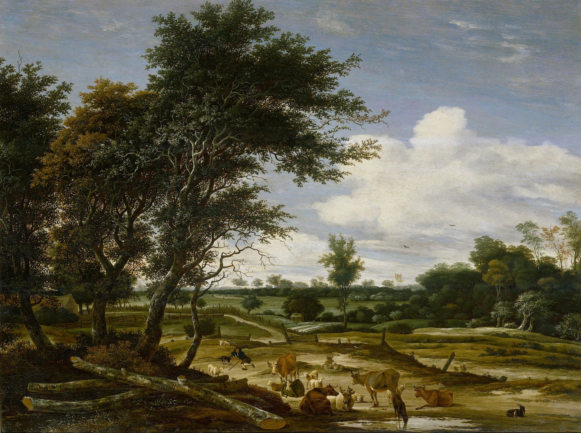 Paysage avec berger et bétail - Jacob Salomonsz. van Ruysdael