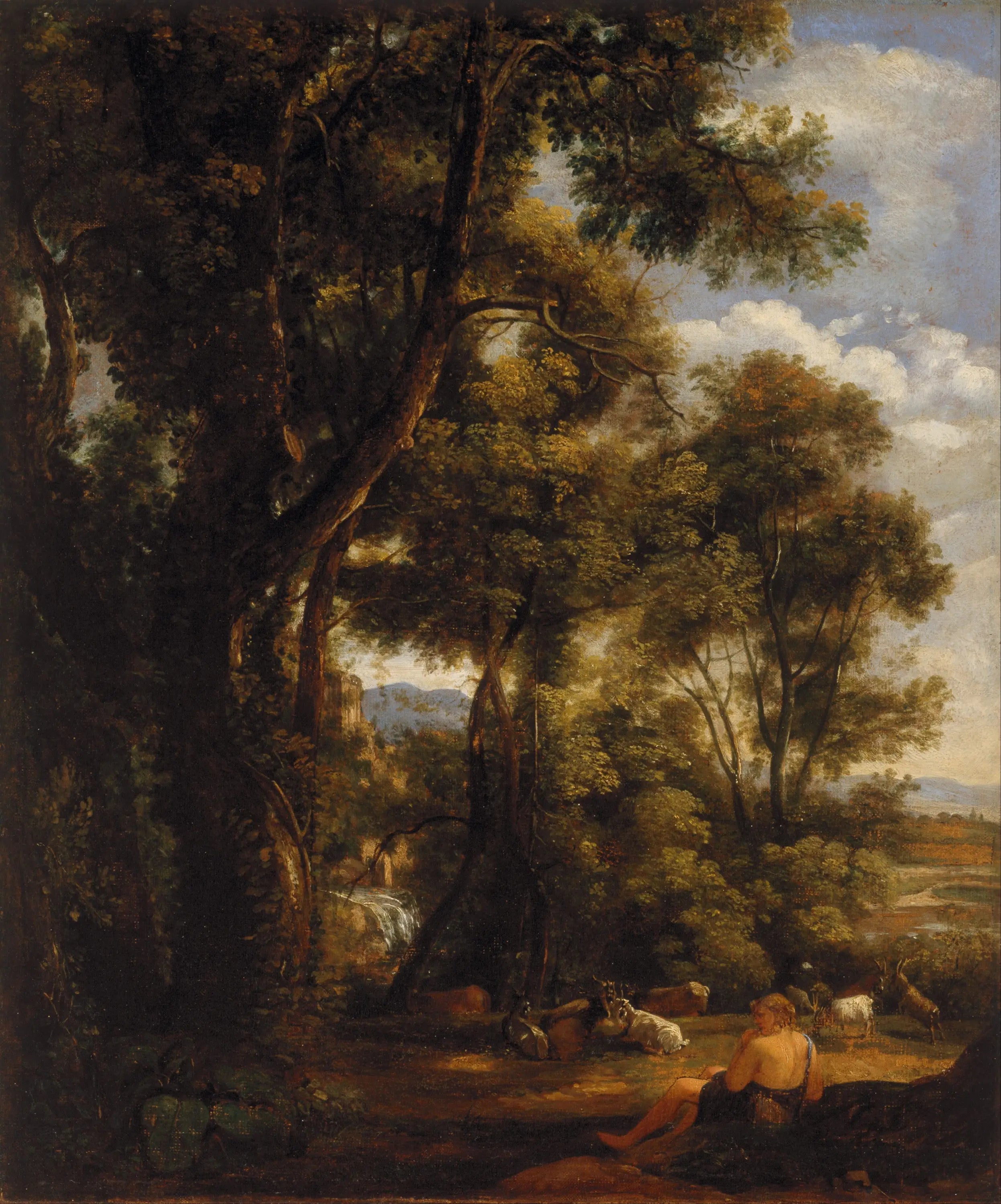 Paysage avec chevrier et chèvres (d'après Claude) - John Constable image 1 reproduction artisanale de tableau