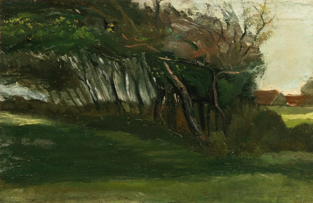 Paysage avec des arbres soufflés par le vent - Vincent van Gogh image 1 copie peinte à la main à l’huile