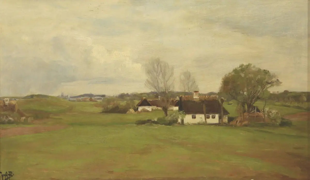 Paysage avec des maisons - H. A. Brendekilde - Alpha Reproduction
