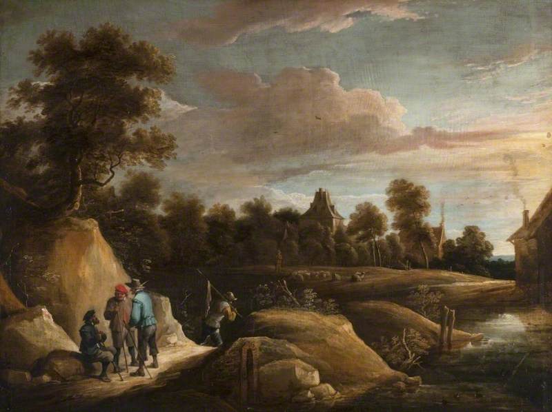 Paysage avec des paysans sur un chemin - David Teniers le Jeune - Alpha Reproduction