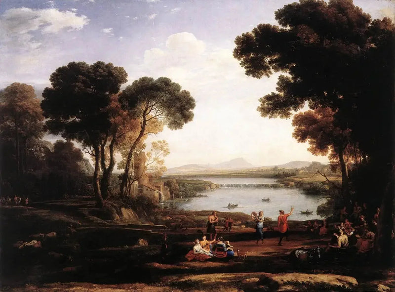 踊る人々の風景（ル・ムーラン） - クロード・ロラン

Source:
Paysage avec des personnages dansants (Le Moulin) - Claude Lorrain