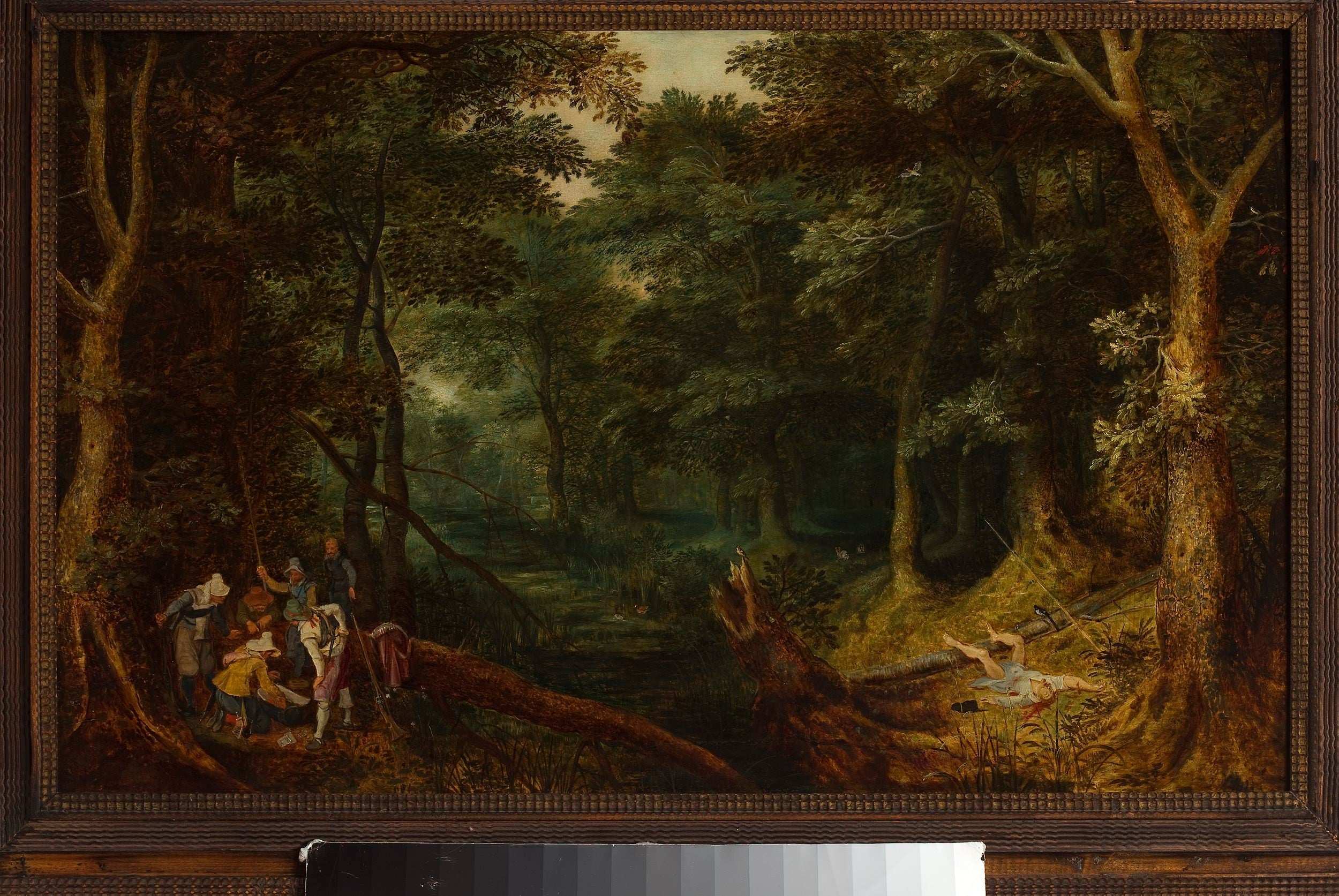 Paysage avec des voleurs partageant le butin. - Jan Brueghel l'Ancien image 1 reproduction artisanale de tableau