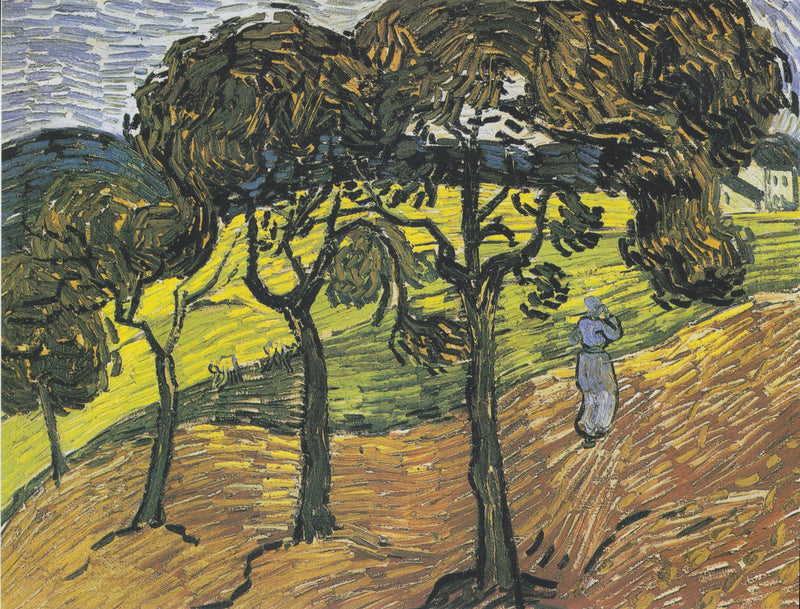 木々と人物のある風景 - Vincent van Gogh