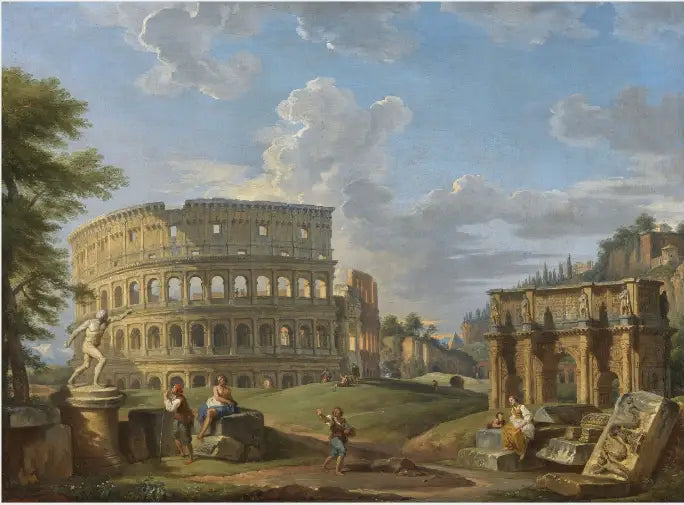 ローマのコロッセオとコンスタンティヌスの凱旋門の風景 - ジョバンニ・パオロ・パニーニ

Source:
Paysage avec le Colisée et l'Arc de Constantin, Rome - Giovanni Paolo Panini