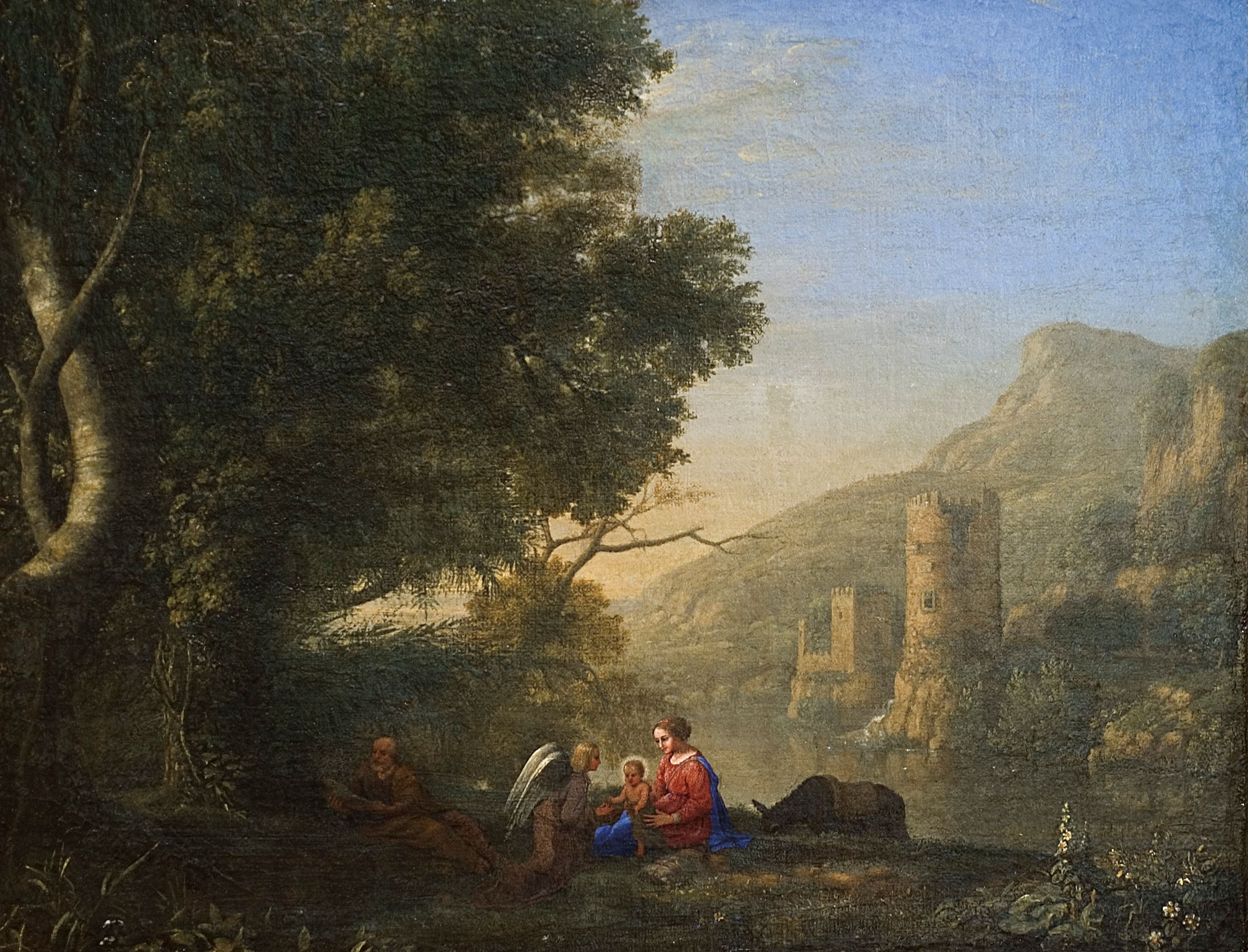 Paysage avec le repos pendant la fuite en Egypte - Claude Lorrain - Alpha Reproduction