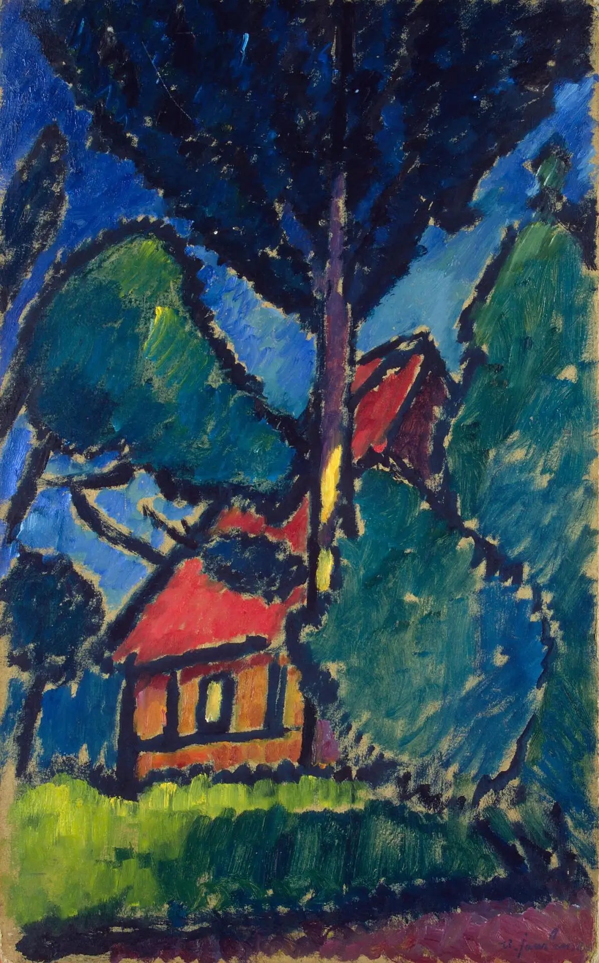 Paysage avec maison rouge - Alexej von Jawlensky - Alpha Reproduction