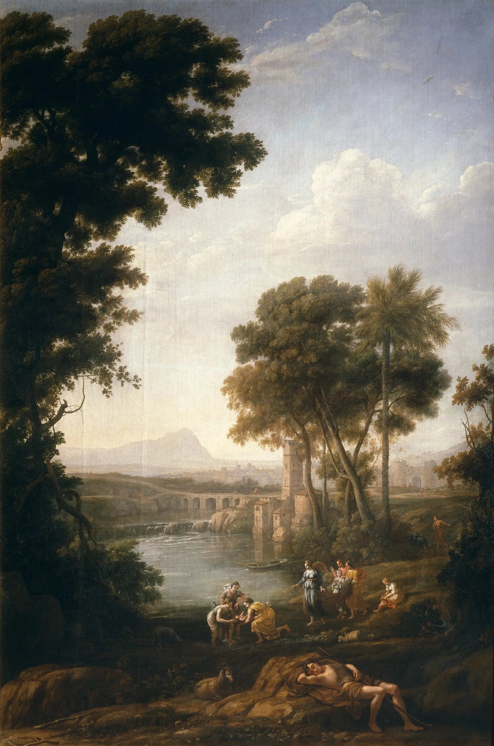 Paysage avec Moïse sauvé des eaux du Nil - Claude Lorrain image 1 reproduction d’œuvre d’art à l’huile