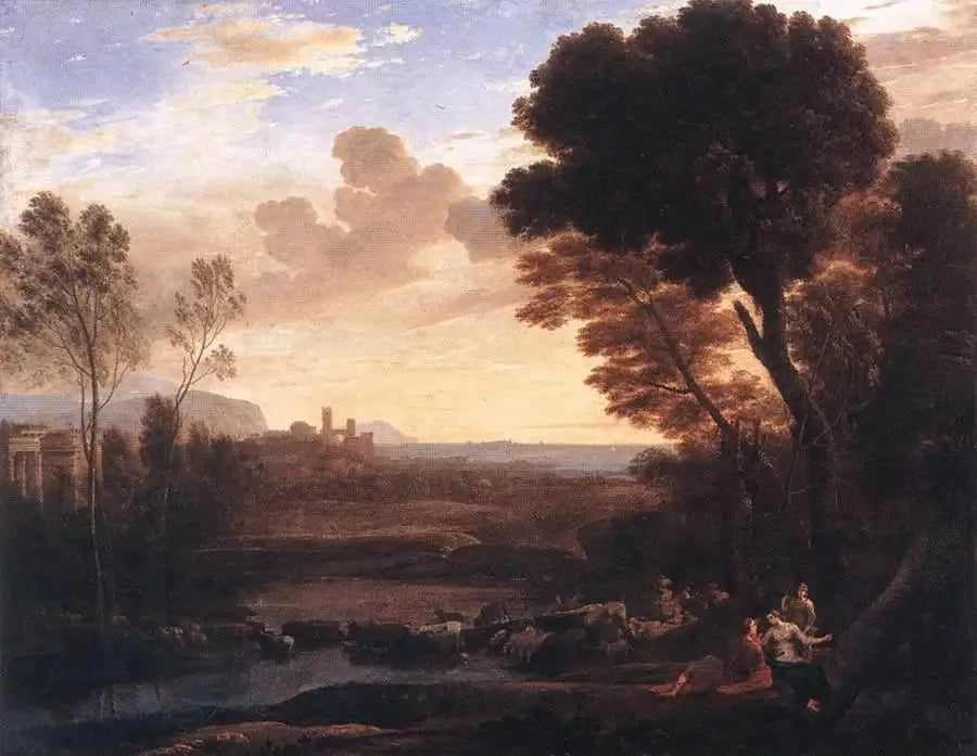 Paysage avec Pâris et Œnone - Claude Lorrain image 1 copie de tableau peinte à la main