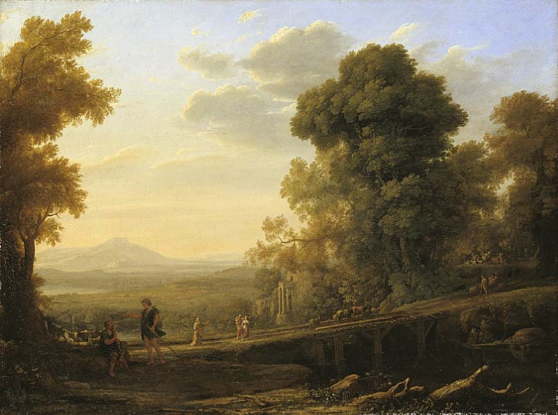 Paysage avec Rebecca prenant congé de son père - Claude Lorrain - Alpha Reproduction