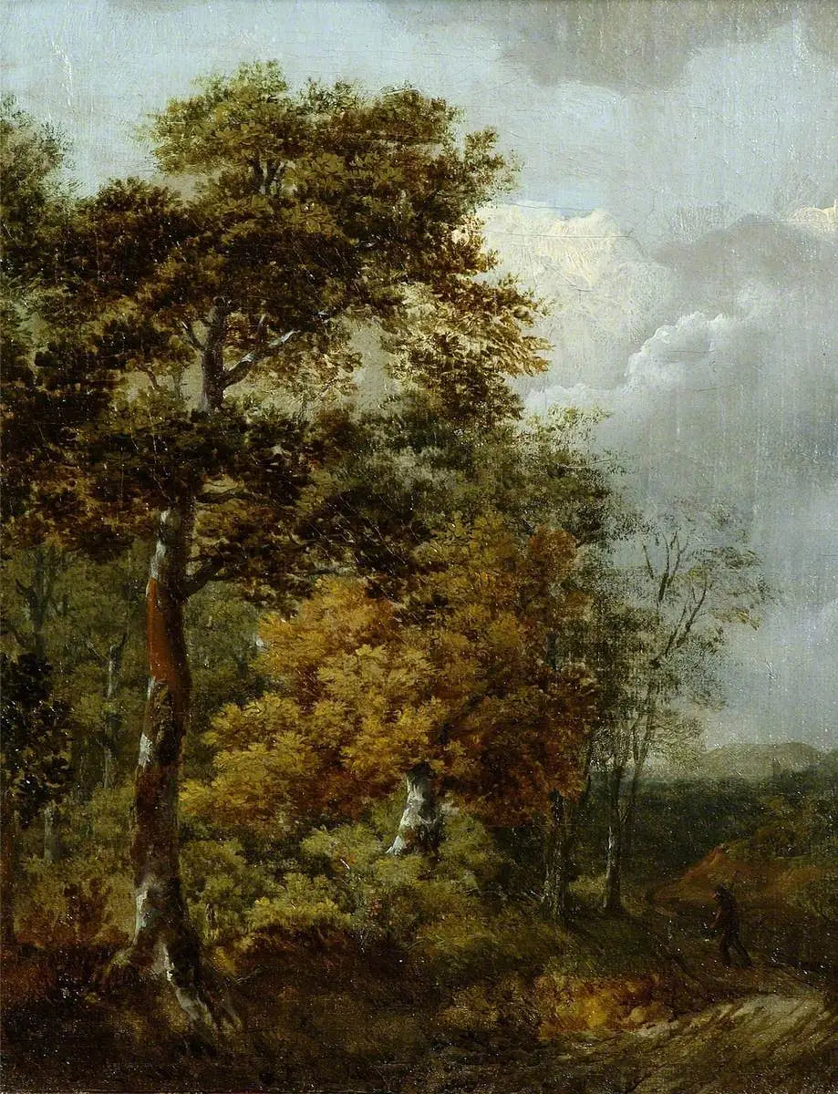 Paysage avec un paysan sur un chemin - Thomas Gainsborough image 1 reproduction de peinture à l’huile