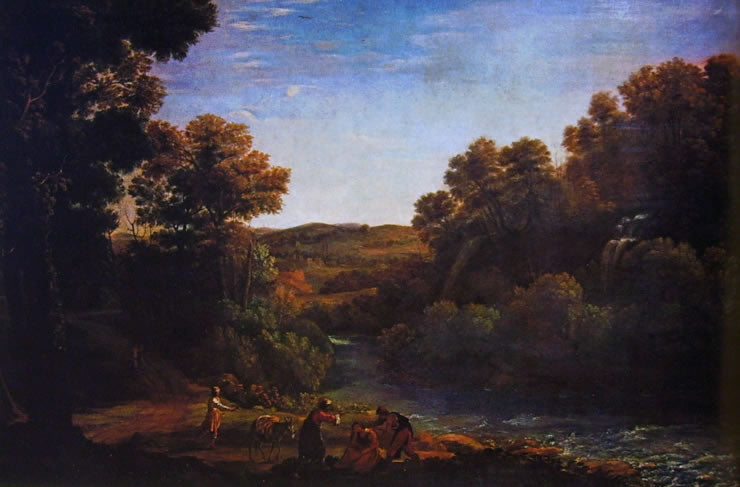 Paysage boisé avec un ruisseau - Claude Lorrain - Alpha Reproduction