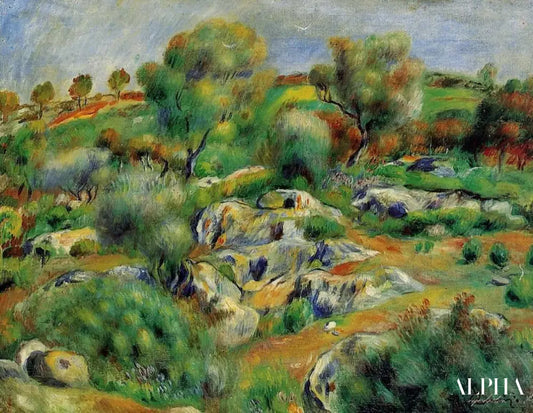 Paysage breton avec arbres et rochers - Pierre-Auguste Renoir - Reproductions de tableaux et peintures haut de gamme