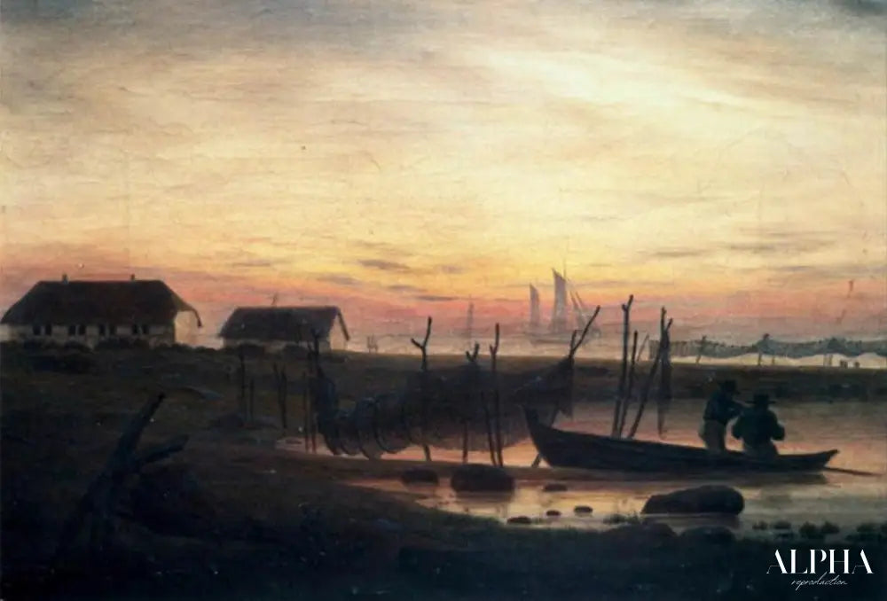 Paysage côtier dans la lumière de soir - Caspar David Friedrich - Reproductions de tableaux et peintures haut de gamme