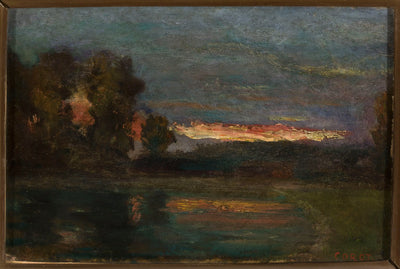 Paysage – Crépuscule au bord de l’eau - Jean-Baptiste Camille Corot - Alpha Reproduction