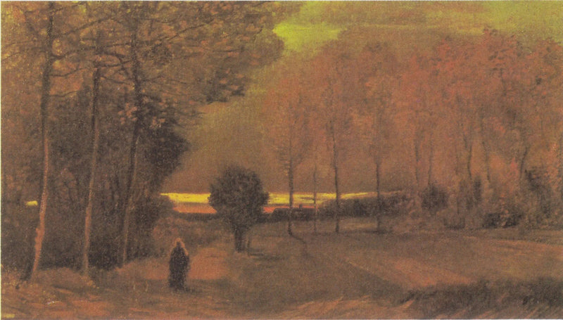 黄昏の秋の風景 - Vincent van Gogh