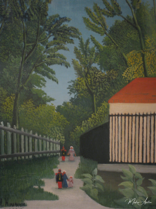 Paysage dans le parc de Montsouris avec cinq personnages - Henri Rousseau - Reproductions de tableaux et peintures haut de gamme