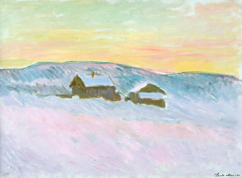 ノルウェーの風景。青い家々 - クロード・モネ