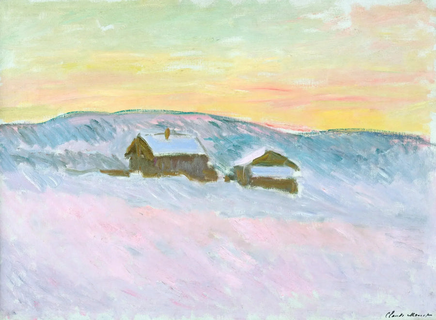 ノルウェーの風景。青い家々 - クロード・モネ