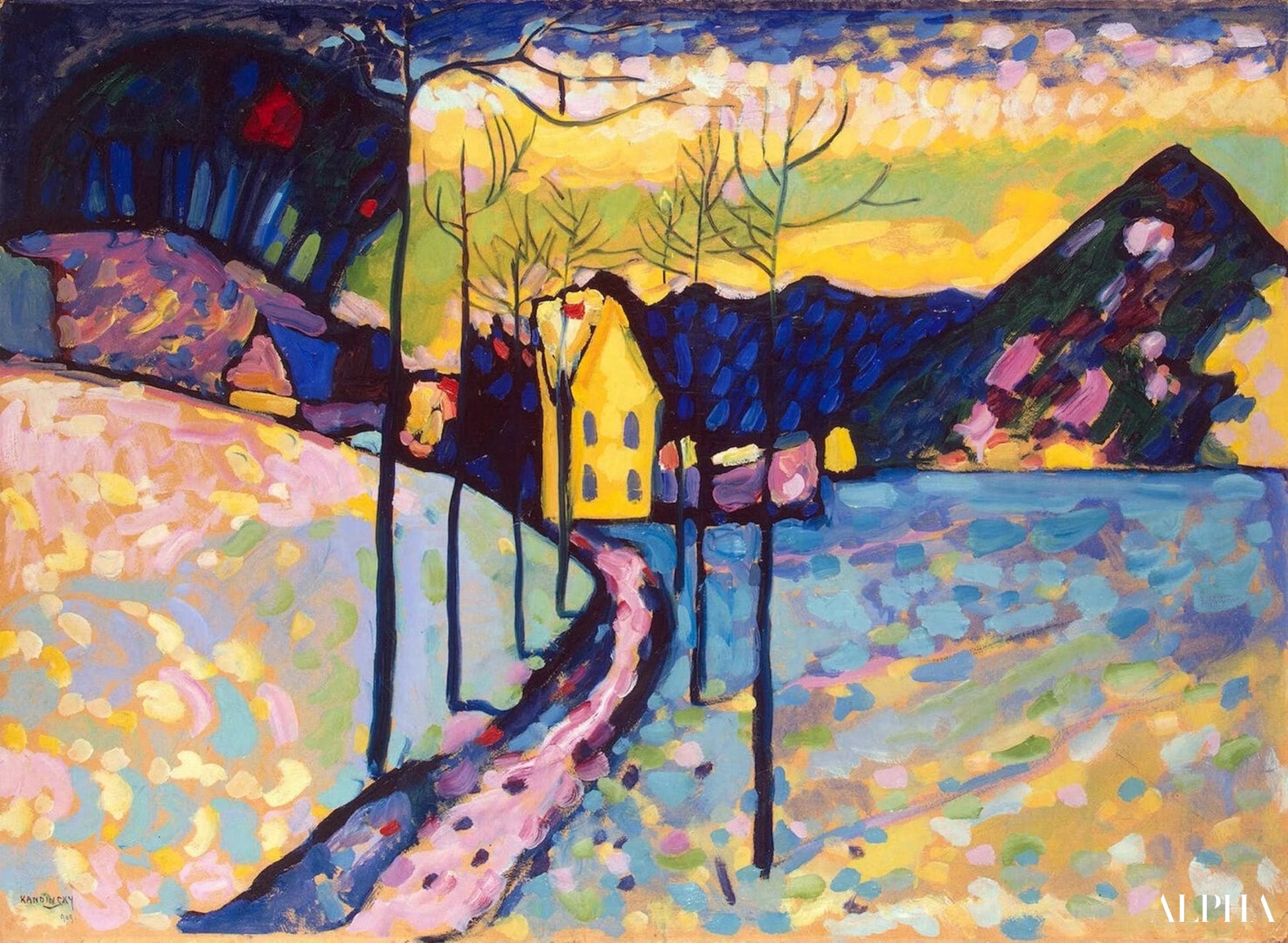 冬の風景 - ワシリー・カンディンスキー - 高級絵画および絵画の複製