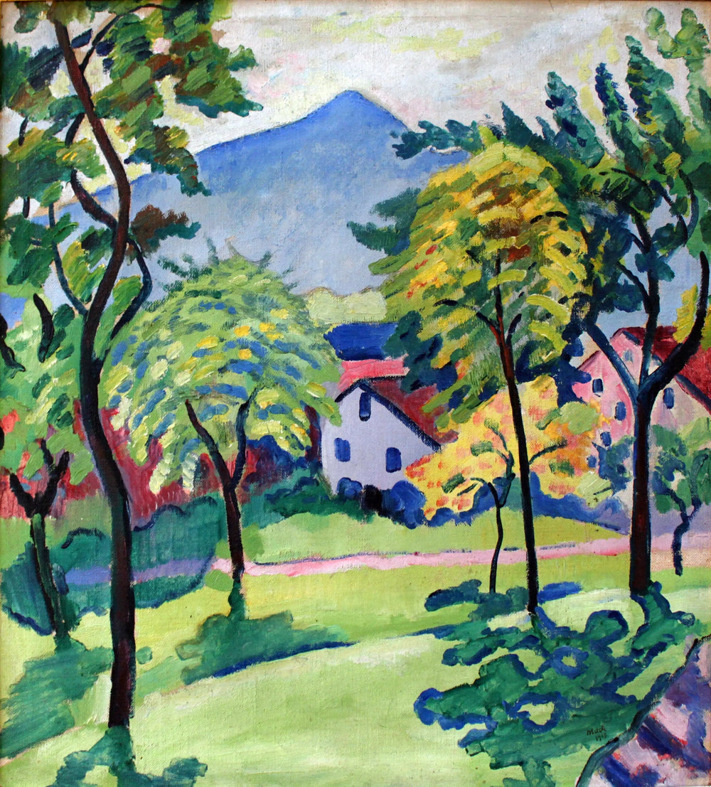 Paysage du Tegernsee - August Macke image 1 copie peinte à la main à l’huile