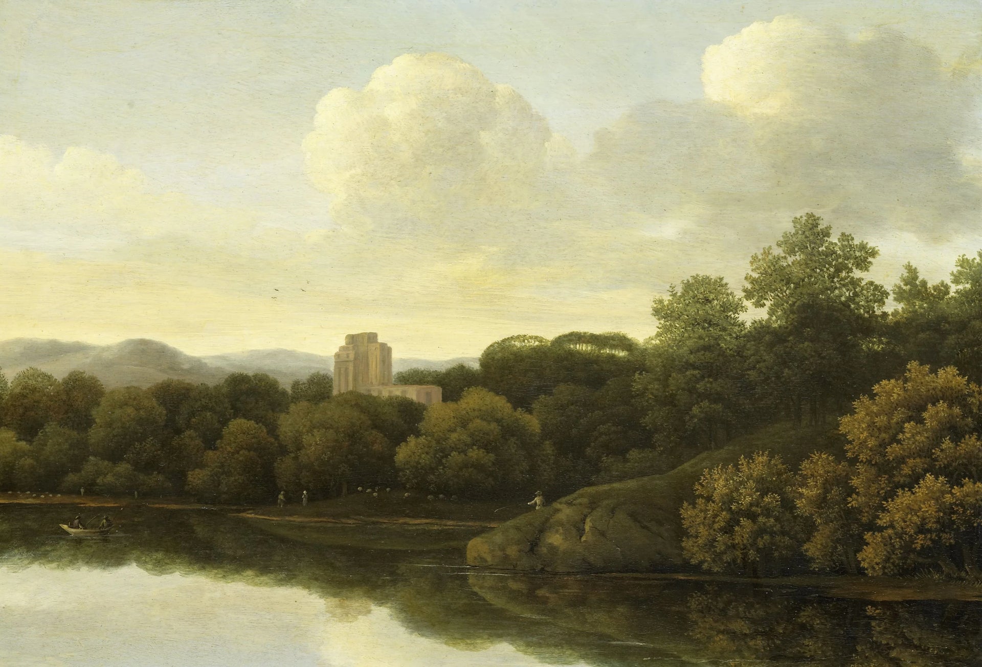 Paysage forestier avec rivière - Johan Lagoor