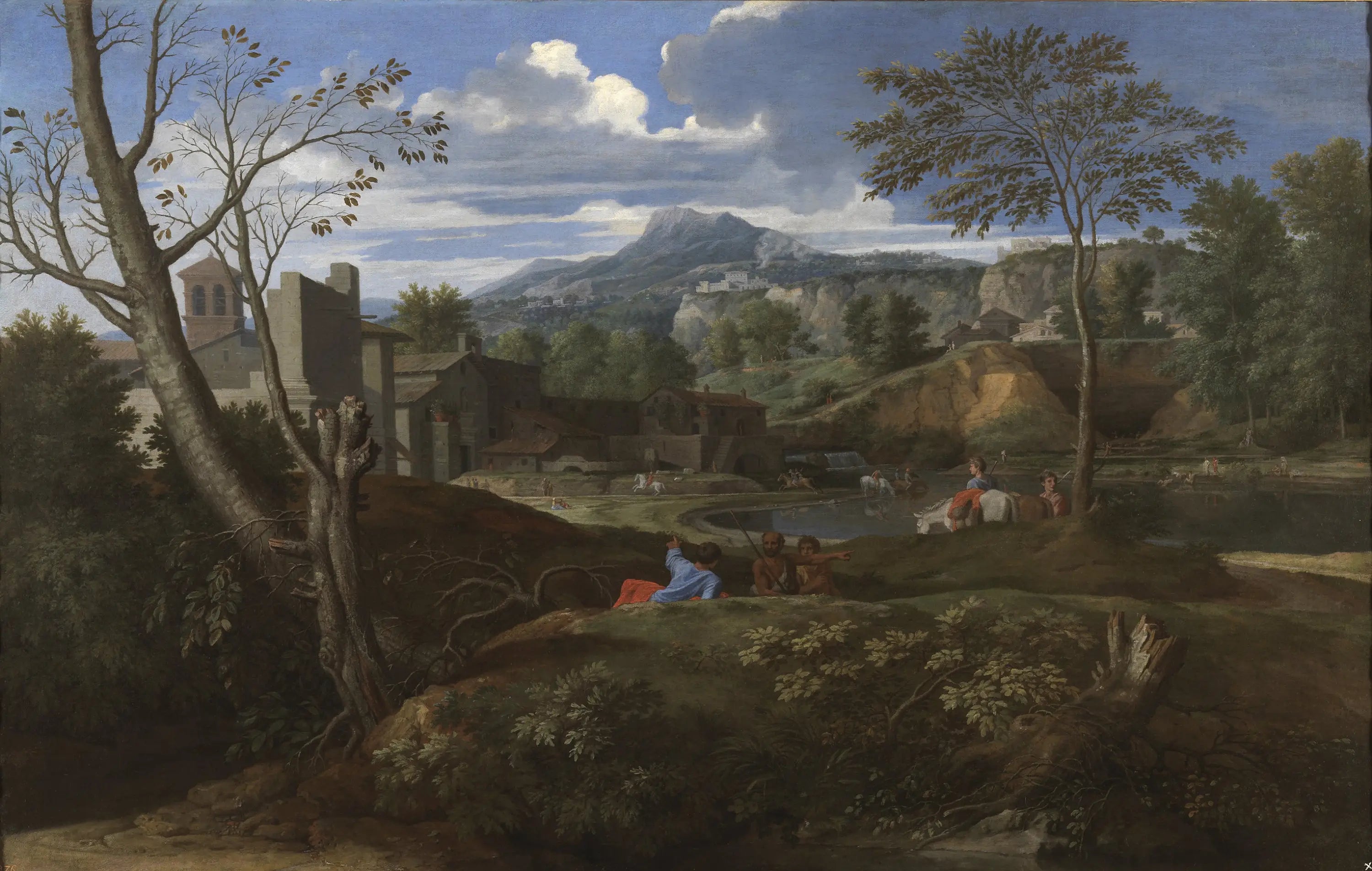 Paysage idéal - Nicolas Poussin image 1 reproduction artisanale de tableau