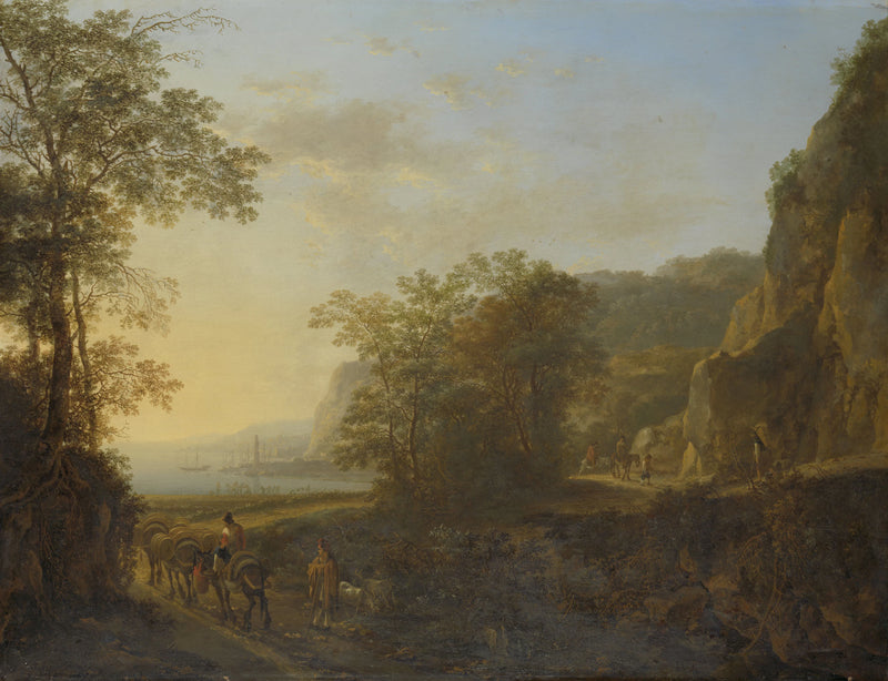 Paysage italien avec vue sur un port. - Jan Both